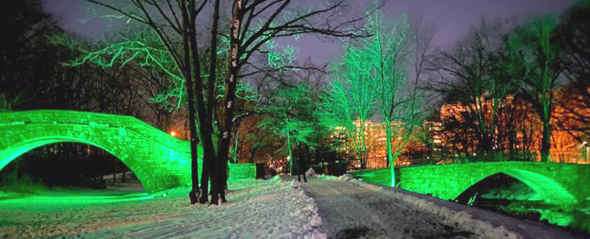 Boston's Emerald Necklace in Green Lights