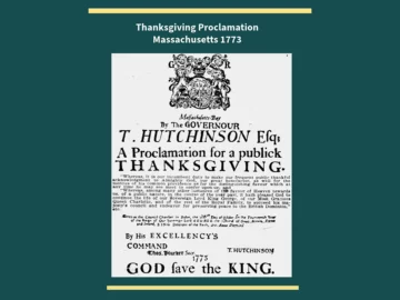 Thanksgiving proclamtion 1773 with God Save the King