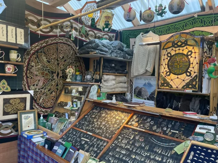 Interior of irish Spirit Gift Shop