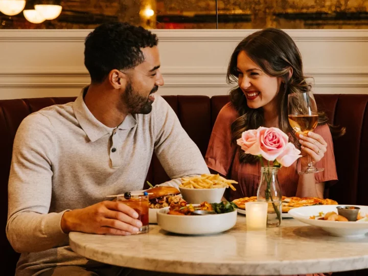 Couple dining out