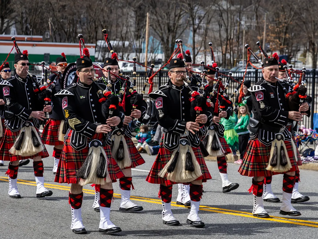 Pipe band in the Worcester parade