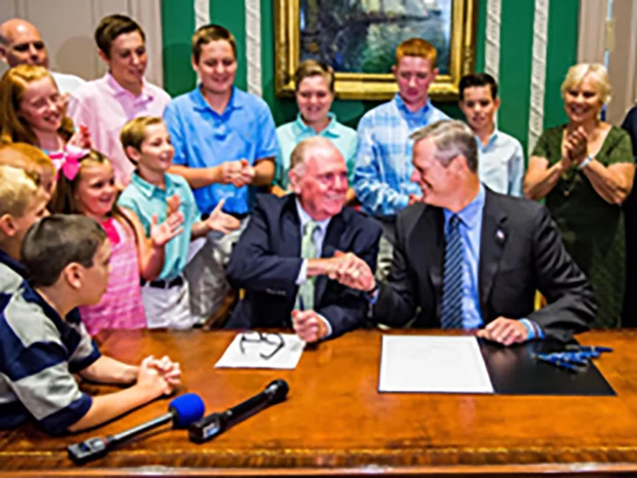 The Flynn family at Governor Baker's Office