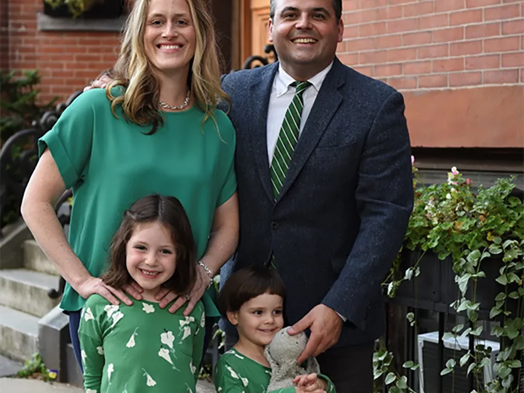 Senator Nick Collins with his wife and children