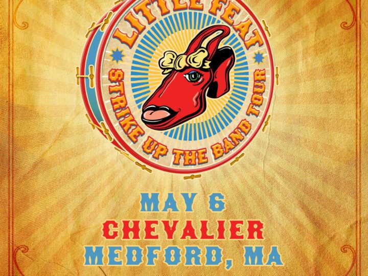 promo event graphic with Little Feat band logo featuring a sling back shoe with a tongue