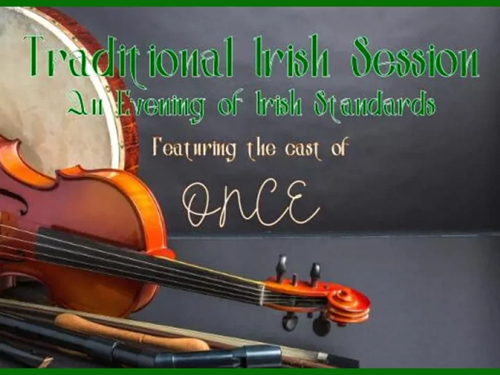 Event Promo Graphic showing a violin and drum