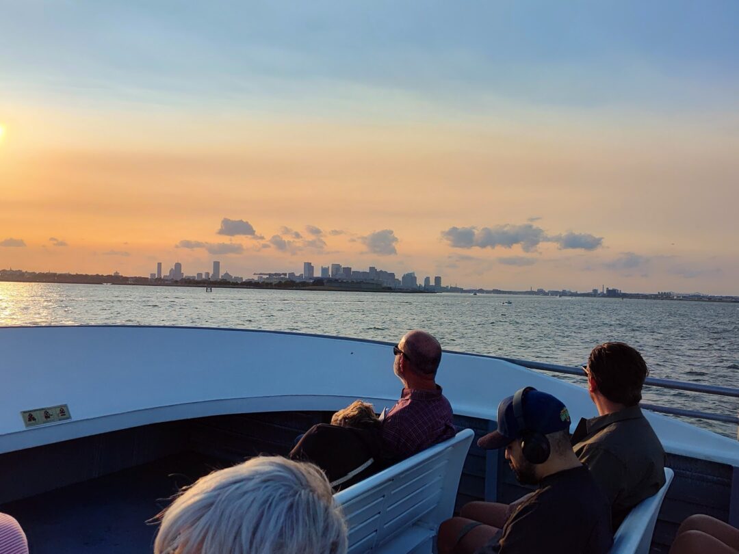 MBTA Ferry sunset boston skyline