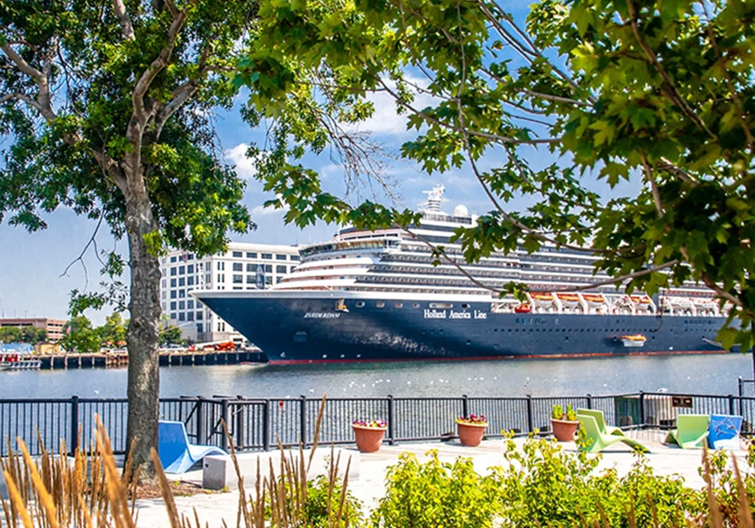 Flynn-Cruiseport-Boston Cruiseship in port at Flynn Cruiseport Boston