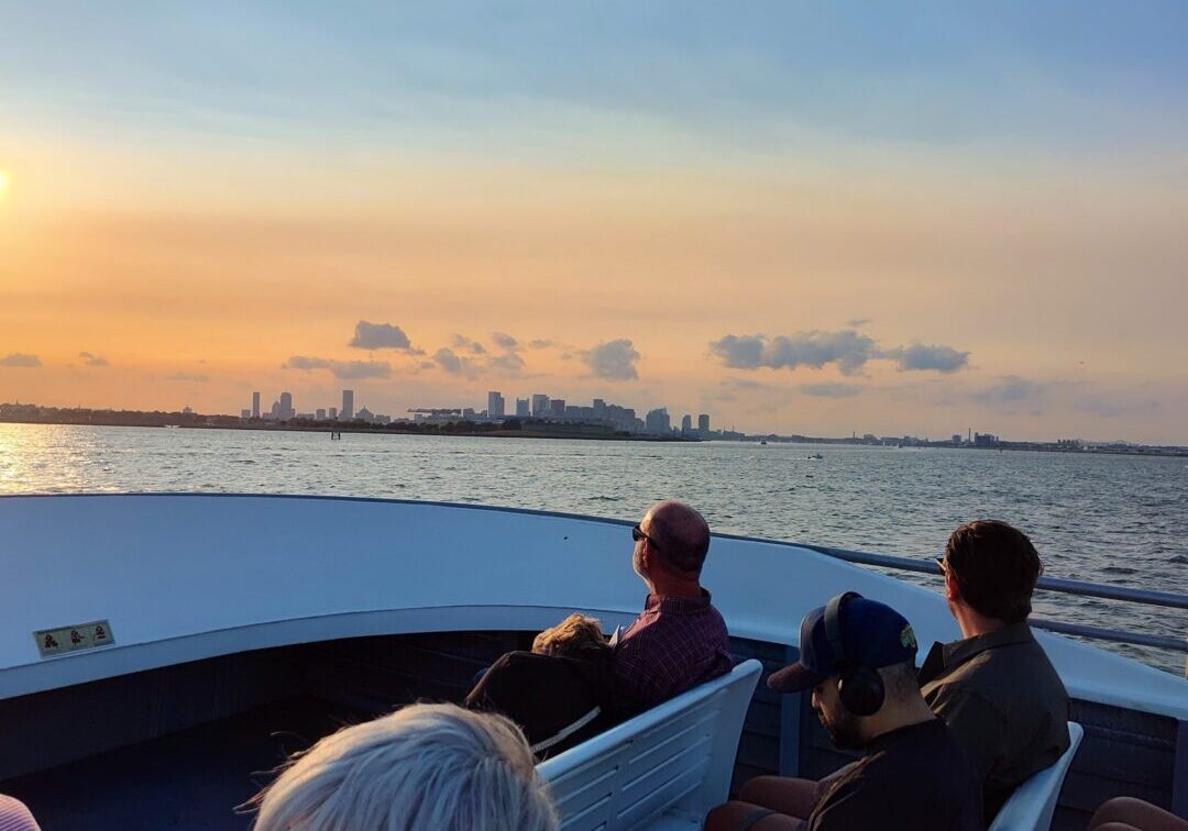 MBTA Ferry sunset boston skyline